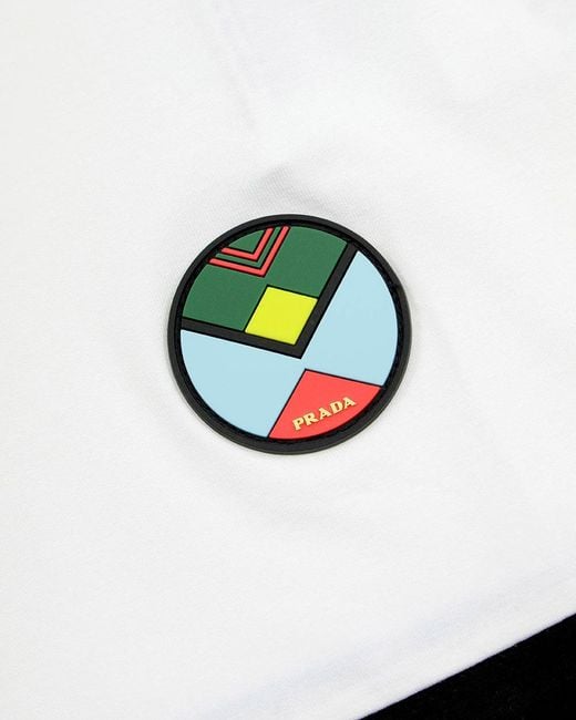 Prada White Logo Details T-Shirt for men