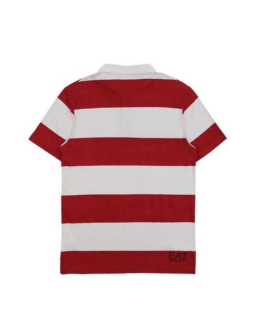 EA7 Red Logo Patch Polo Shirt for men