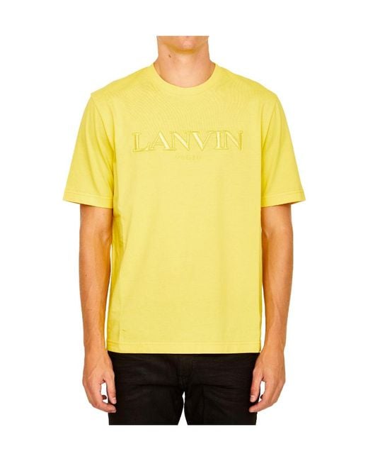 Lanvin Yellow Logo Details Short-Sleeved T-Shirt for men