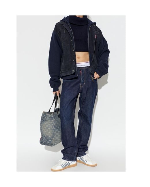 DSquared² Blue Long-Sleeve Denim Jacket for men