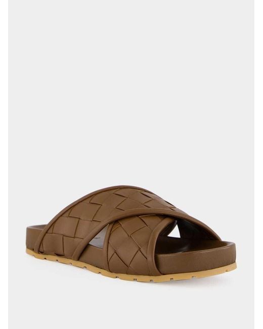 Bottega Veneta Brown Cross-Over Sandals for men