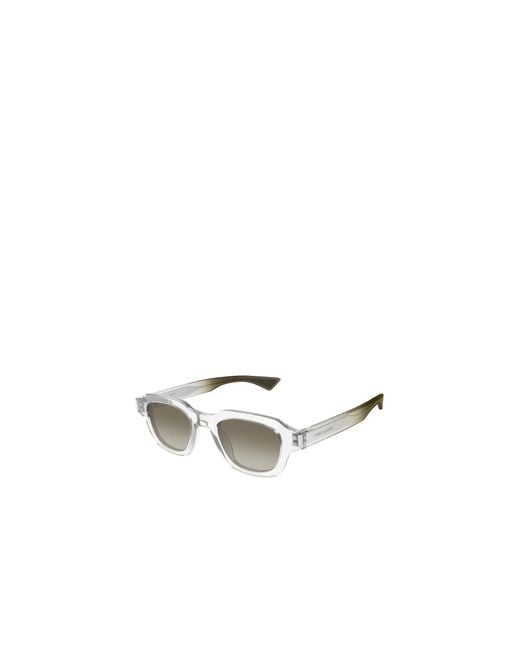 Saint Laurent White Eyewear Rectangular Frame Sunglasses for men