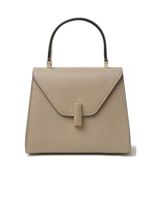 Valextra Natural Iside Foldover Mini Top Handle Bag