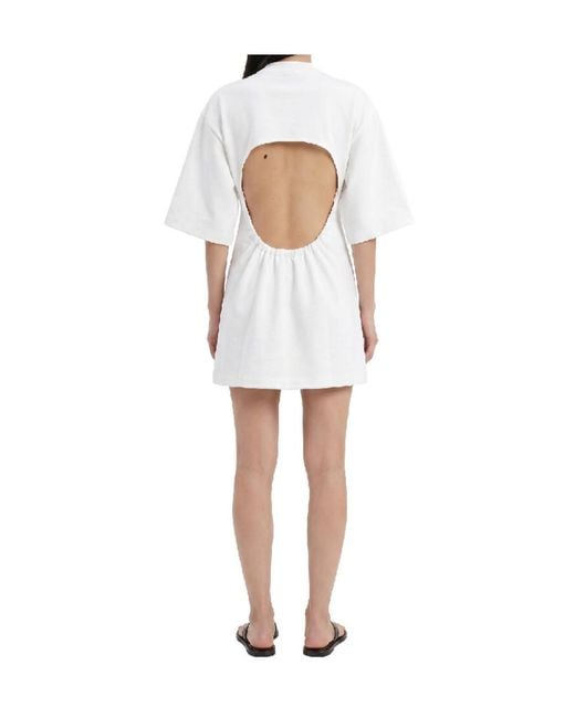 Wardrobe NYC White Heart-Cutout Mini T-Shirt Dress