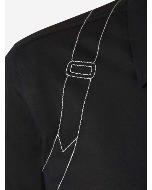 McQueen Black Harness Long Sleeved Shirt for men