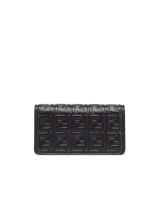 Fendi Black Wallet On Chain Baguette