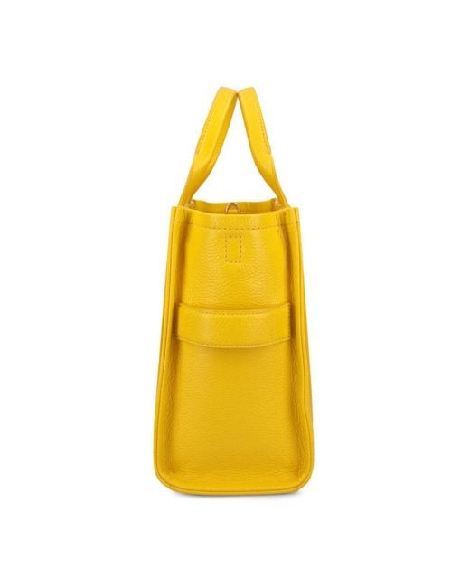 Marc Jacobs Yellow Logo Embossed Medium Tote Bag