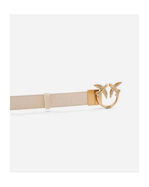 Pinko White Double-Face Love Birds Buckled Belt