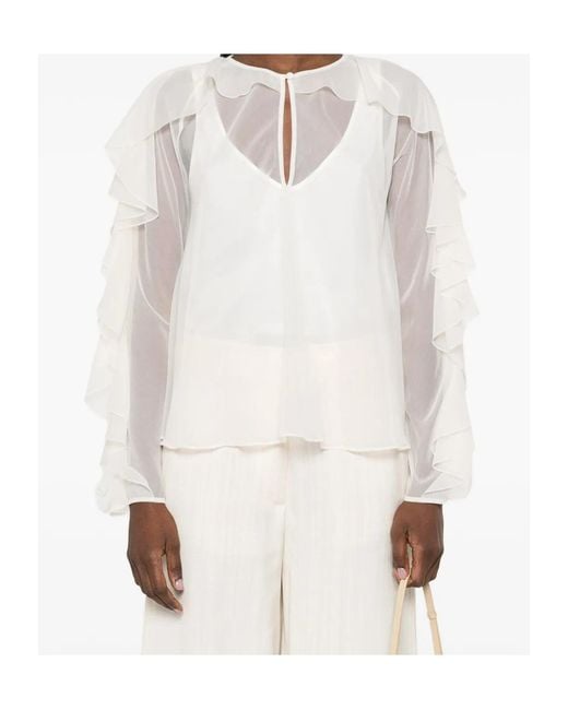 Forte_forte White Ruffled Blouse