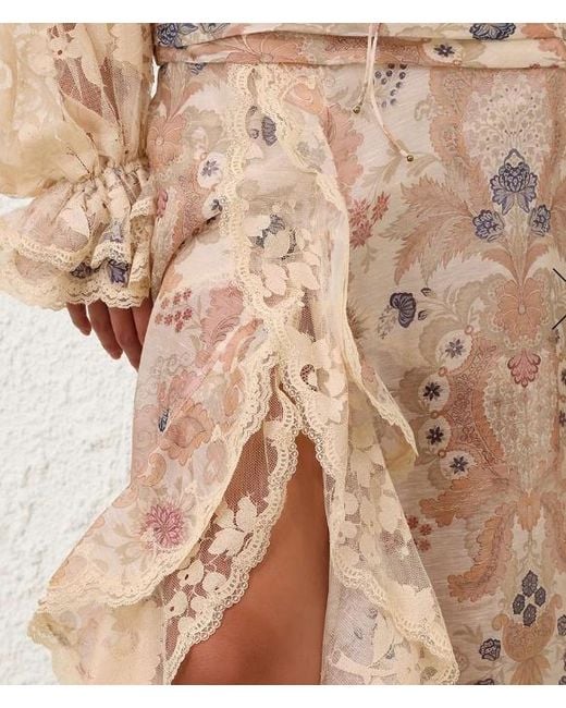 Zimmermann Pink Rebellion Lace Maxi Skirt