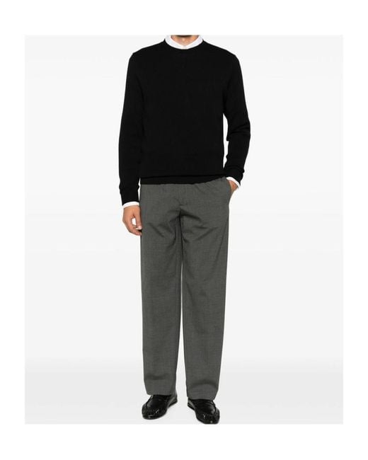 Zanone Black Long-Sleeved Sweater for men