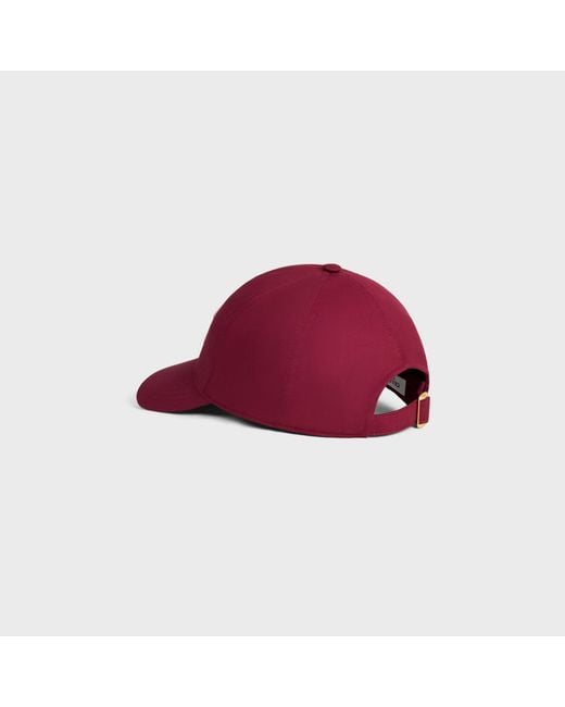 Céline Red Triomphe Baseball Cap
