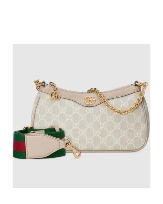 Gucci Natural Ophidia Logo Plaque Shoulder Bag