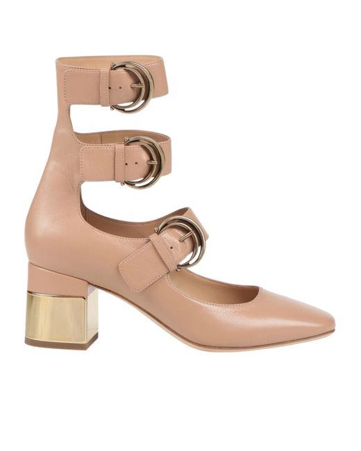 Chloé Metallic Minimalist Mary Jane Shoes