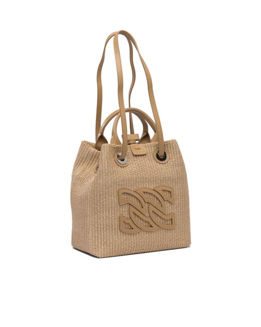 Casadei Natural Double Handle Shoulder Bag