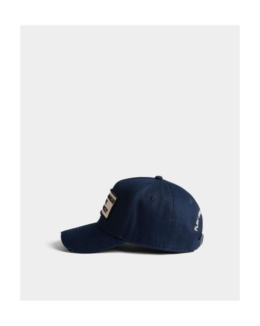 DSquared² Blue Gaming Logo Patch Baseball Cap for men