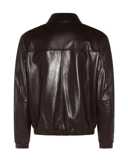 Canali Brown Zip-Up Bomber Jacket for men