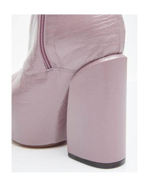 Dries Van Noten Purple Thick Sole Zipper Short Boots