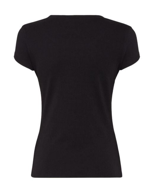 DSquared² Black Leaf Logo Plaque Crewneck T-Shirt