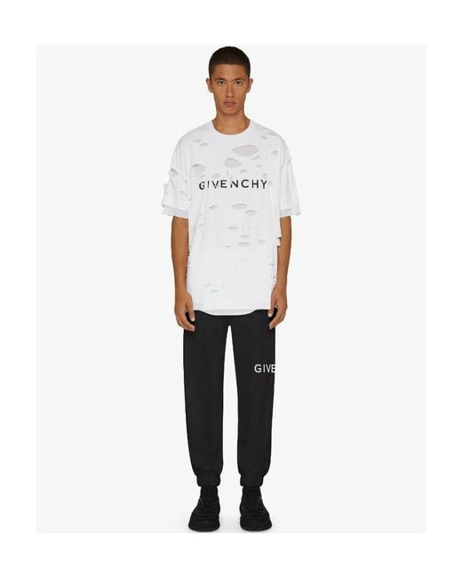 Givenchy Black Logo Printed Rear-Welt Pocketed Track Pants for men