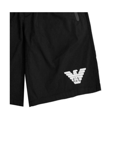 Emporio Armani Black Logo Logo Casual Shorts for men