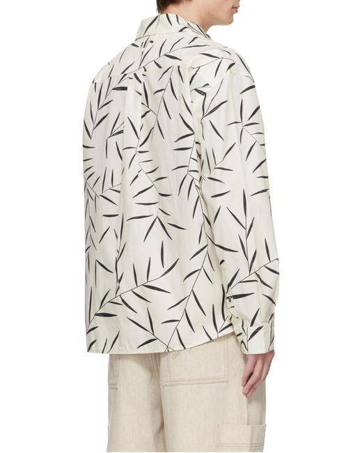 Jacquemus White Le Simon Ml Leaf-Print Button-Up Shirt for men