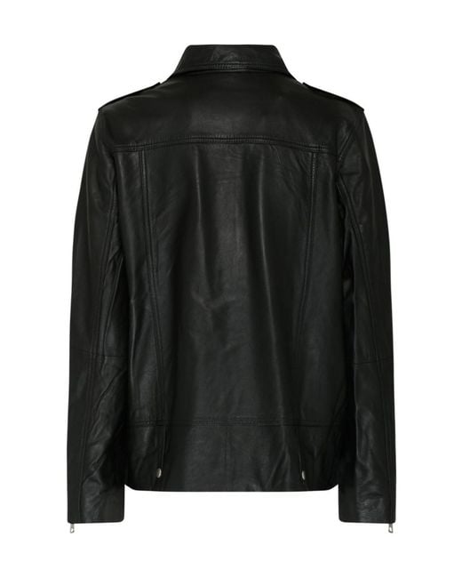 SELECTED Black Zip-Fastening Press-Stud Jacket