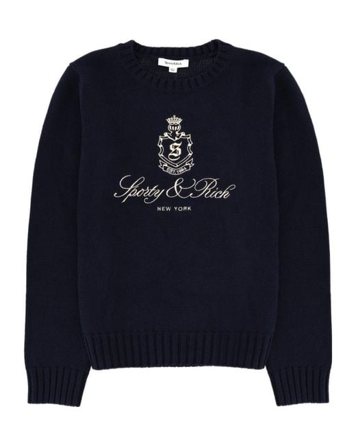 Sporty & Rich Blue Long-Sleeved Knitwear for men