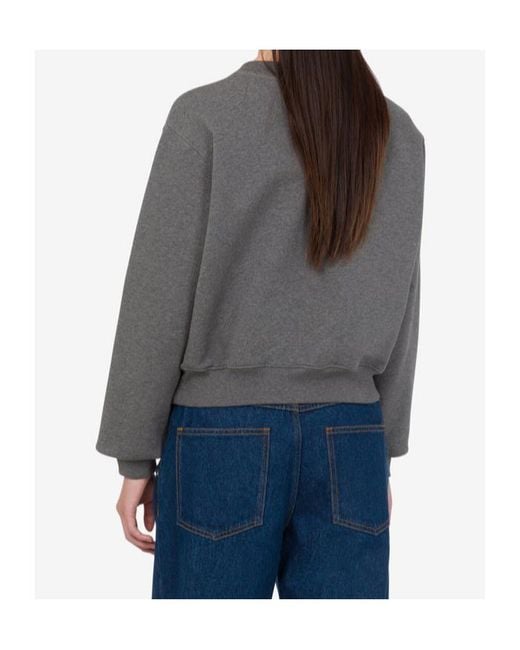 Moschino Gray Embroidered Teddy-Bear Sweatshirt