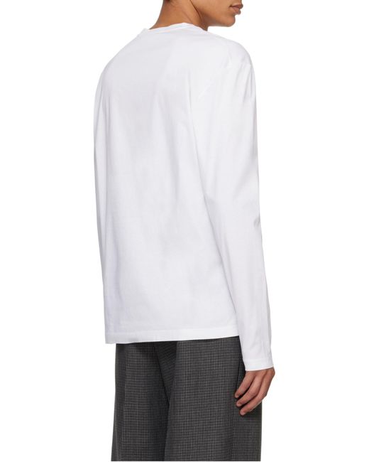Jil Sander White Ogo Flag Long Sleeve T-Shirt for men