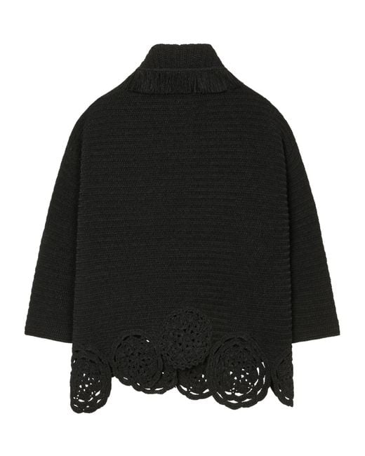 Alanui Black Long-Sleeved Knitted Cardigan