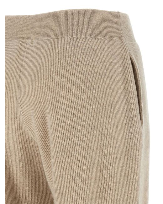 Brunello Cucinelli Natural English Rib Knit Trousers