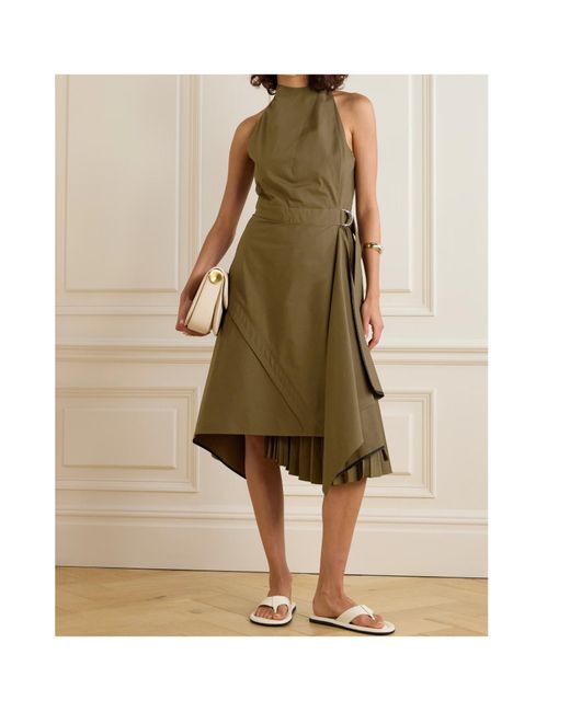 Proenza Schouler Green Yoko Pleated Dress