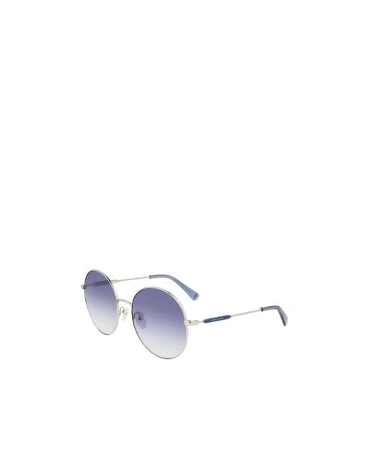 Longchamp White Round Frame Sunglasses