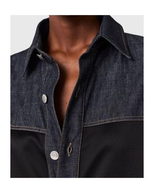 Stella McCartney Blue Lace Detailed Short-Sleeve Shirt