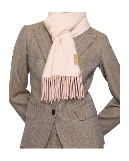 Burberry Pink B Charm Fringed Scarf