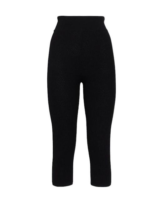 Chloé Black Honeycomb Knit Stretch Viscose Pants