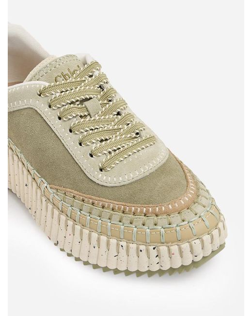 Chloé Natural Chloé Nama Lace-Up Sneakers