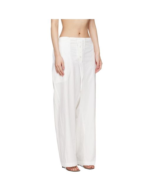 Studio Nicholson White Drawstring Casual Pants
