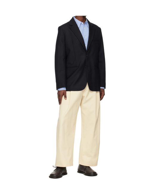Studio Nicholson Blue X Aaron Levine Collaboration Burlington Long-Sleeved Blazer for men