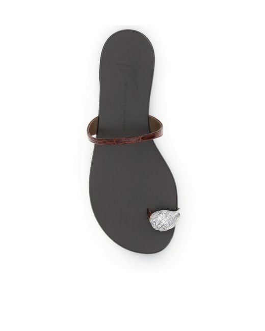 Giuseppe Zanotti White Icon Ring Flat Sandals