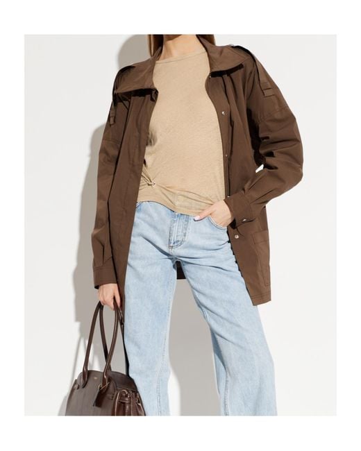 IRO Brown Collared Long-Sleeved Casual Jacket