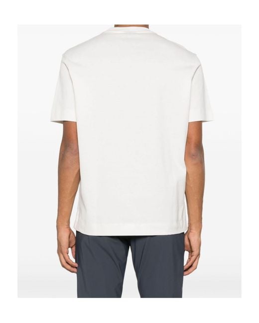 Emporio Armani White Rubberised-Logo T-Shirt for men