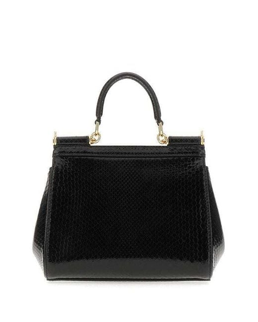 Dolce & Gabbana Black Python Sicily Handbag