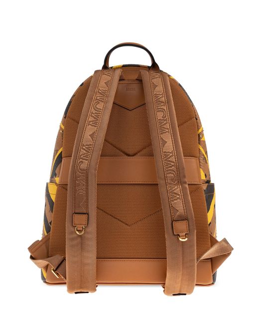 MCM Yellow Rivet Decoration Backpack for men