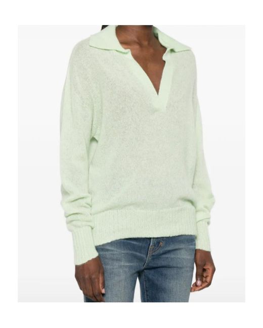 Tom Ford Green V-Neck Collared Sweater