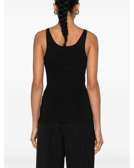 Totême Black Knit Tank Top Scoop Neck