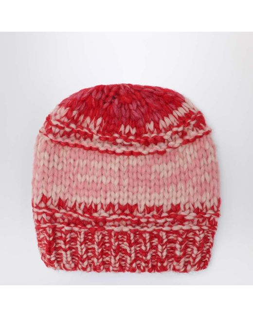 Roberto Collina Red Chunky Knit Hat