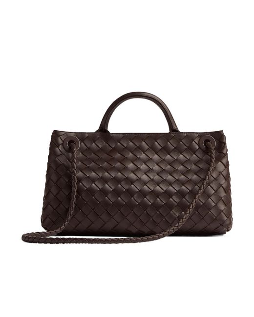 Bottega Veneta Black Small East-West Andiamo Top Handle Bag