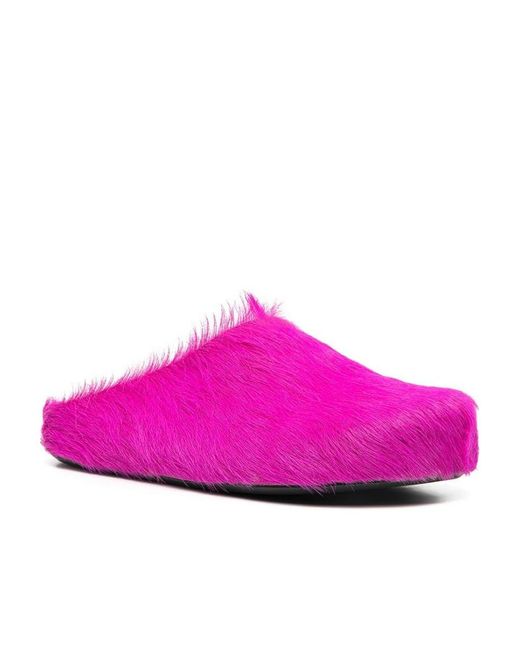 Marni Purple Fuchsia Long Hair Calfskin Fussbett Sabot for men